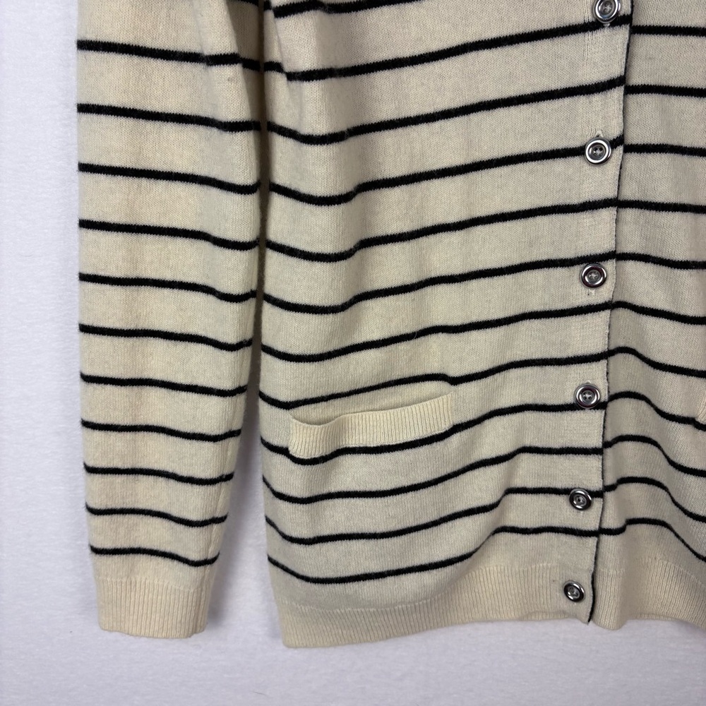 Banana Republic Cream Striped Cashmere Blend Cardigan - Picture 5 of 6